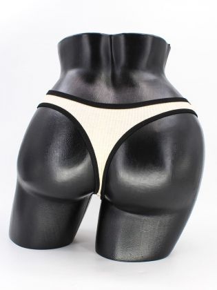 Стринги в рубчик с черной полоской - фото 3