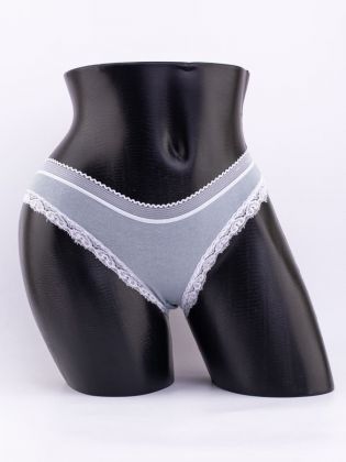 Слипы с кружевной окантовкой и эластичным поясом - фото 1