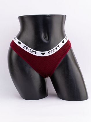 Слипы вафельные с белым поясом с надписью "sport" - фото 1