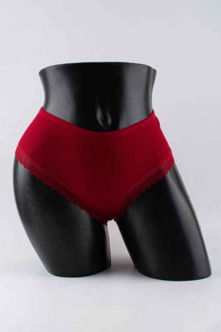 Слипы в рубчик с кружевом - фото 1