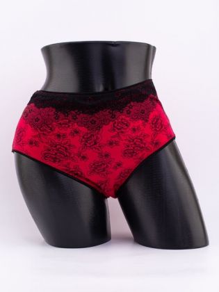 Слипы с кружевом и цветочным принтом - фото 1