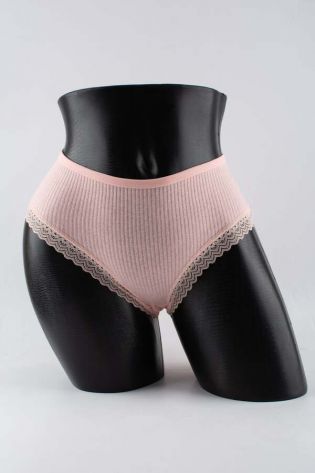 Слипы в рубчик с кружевом - фото 1