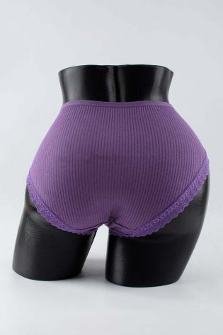 Слипы в рубчик с кружевом - фото 3