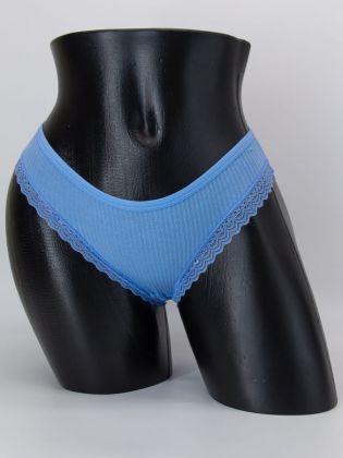 Слипы в рубчик с кружевом - фото 1