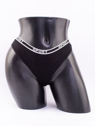 Стринги в рубчик с надписью "sport" - фото 1