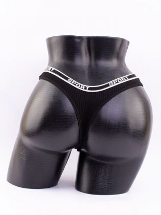 Стринги в рубчик с надписью "sport" - фото 3