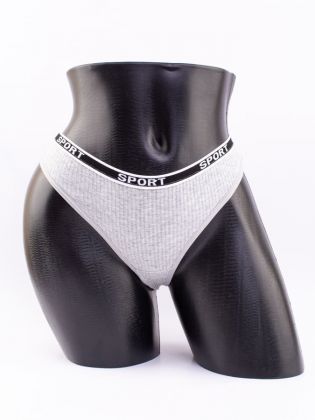 Стринги в рубчик с надписью "sport" - фото 1