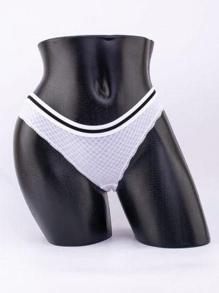 Слипы вафельные с эластичным поясом и кружевной окантовкой  - фото 1