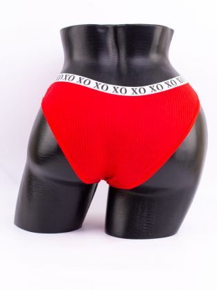 Слипы в рубчик с эластичным поясом и надписью "XO" - фото 3
