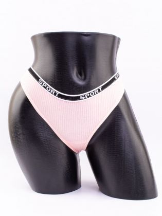 Стринги в рубчик с надписью "sport" - фото 1