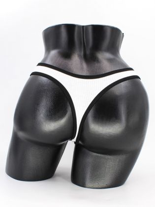 Стринги в рубчик с черной полоской - фото 3