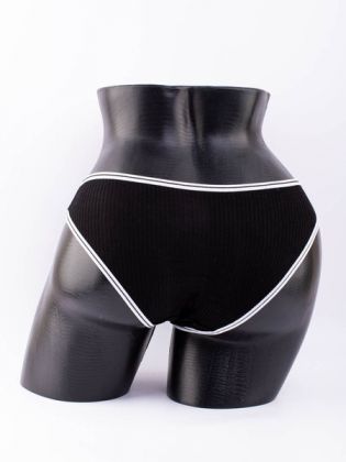 Слипы в рубчик с белым поясом и черной полоской  - фото 3