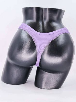 Стринги в рубчик с бахромой - фото 3