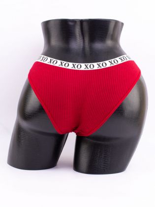 Слипы в рубчик с эластичным поясом и надписью "XO" - фото 3