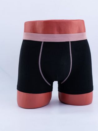 Однотонные мужские боксеры с цветным эластичным поясом - фото 1