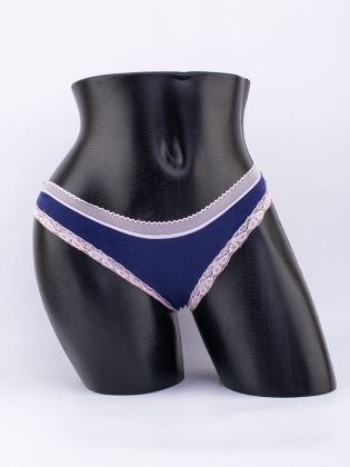 Слипы с кружевной окантовкой и эластичным поясом - фото 1