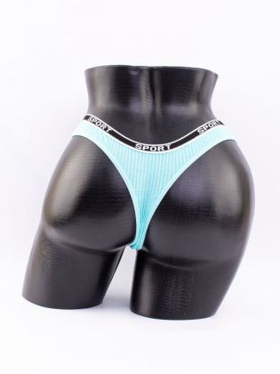 Стринги в рубчик с надписью "sport" - фото 3